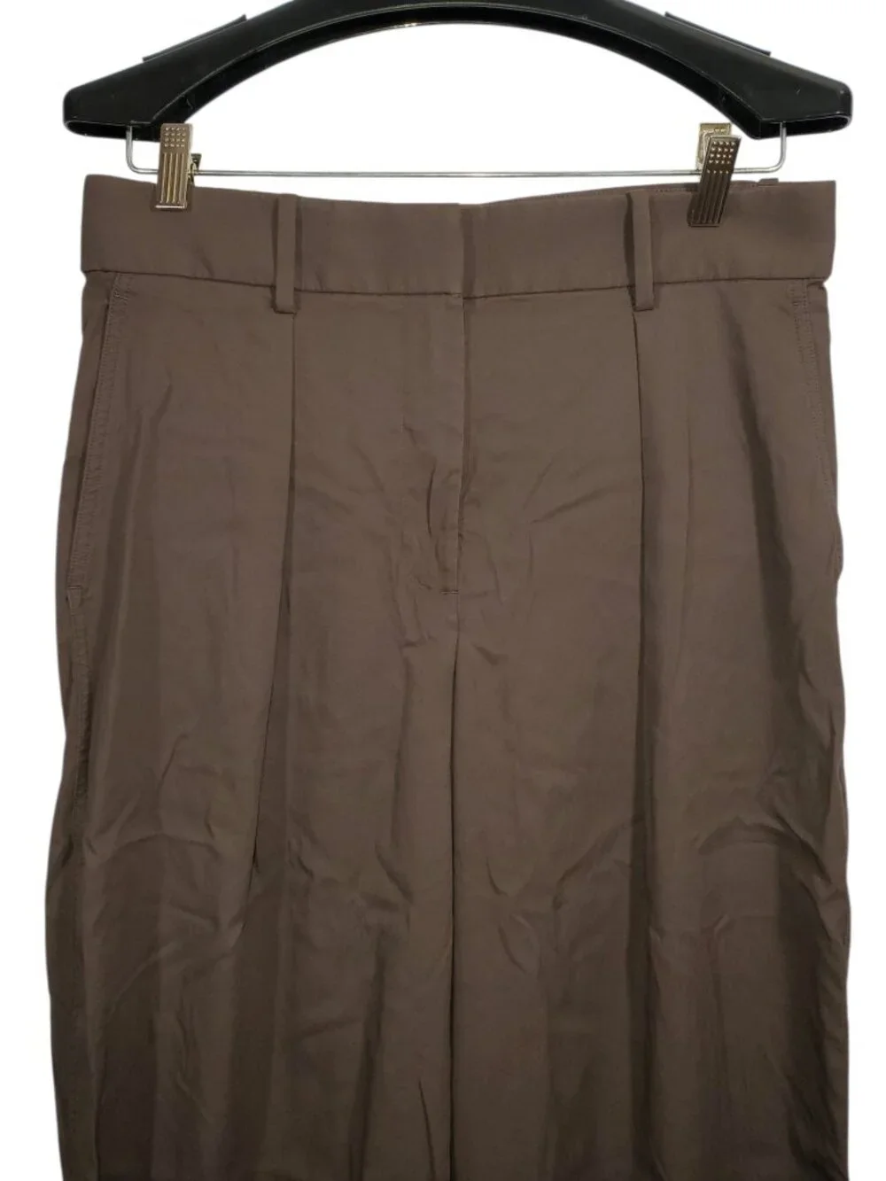 Lululemon Pleat-Front High-Rise Trouser Pants Women's 12 Espresso Brown Wide Leg - Picture 3 of 8